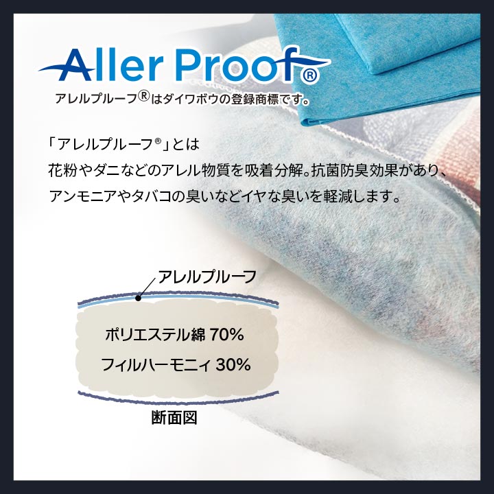 寝具 洗える 抗菌防臭 防ダニ 消臭 掛け布団 東洋紡フィルハーモニー アレル物質を吸着分解 カバー付き 日本製 シングルロング ソフィア 約170×210cm 送料無料