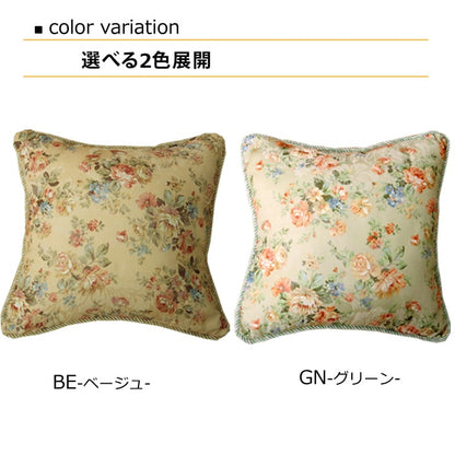 クッション セアテ エレガンス 花柄 『モニエール』 約45×45cm 2枚組 送料無料