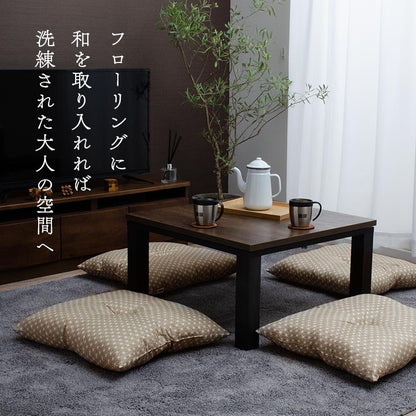 座布団 洗える 銘仙判 日本製 セット 盆 来客 和室 洋室 和柄 麻の葉 約55×59cm 同色2枚組 送料無料
