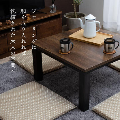 座布団 洗える 固綿 銘仙判 日本製 セット 盆 来客 和室 洋室 和柄 麻の葉 約55×59cm 同色5枚組 送料無料