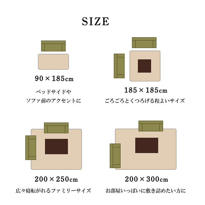 ラグ カーペット マット 珊瑚マイヤ 洗える 滑りにくい 約200×250cm 送料無料