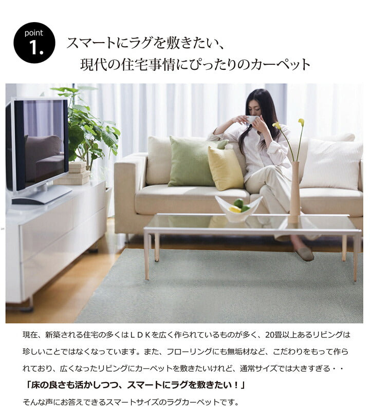 ラグ カーペット 2畳 『アロンジュ』 約140×240cm 裏:すべりにくい加工 （ホットカーペット対応） 送料無料 - 【公式】allecore(アレコレ) 家具インテリア・生活雑貨のオンライン通販