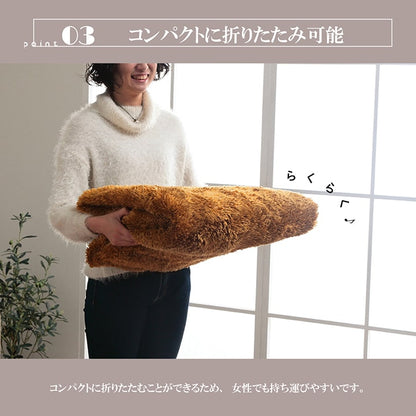 ラグ 長方形 シャギー 長毛 コンパクト 滑りにくい加工 制菌加工 洗える オールシーズン 約1.5畳 約130×185cm 床暖房 ホットカーペット対応 送料無料