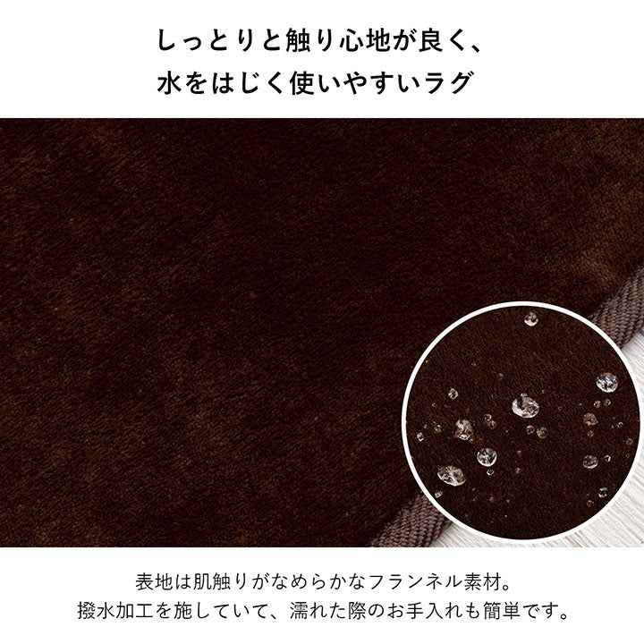 ラグ 選べる 厚み 正方形 撥水 ホットカーペット対応 冬 フランネル 無地 約185×185×2.3cm 送料無料