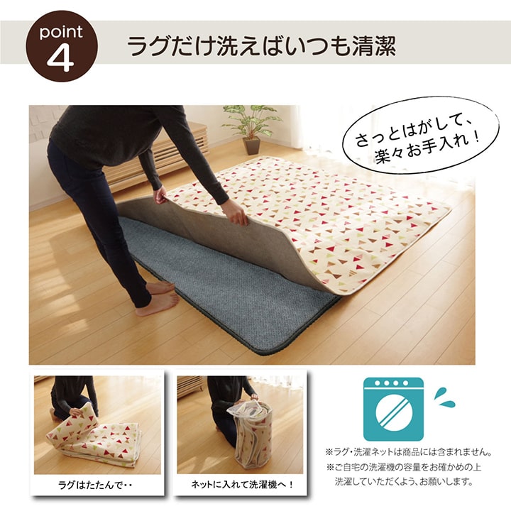 ラグ 下敷き 滑り止め 滑りにくい 防音 へたりにくい ボリューム ウレタン10mm クッション性 約180×180cm 床暖房 ホットカーペット対応 送料無料