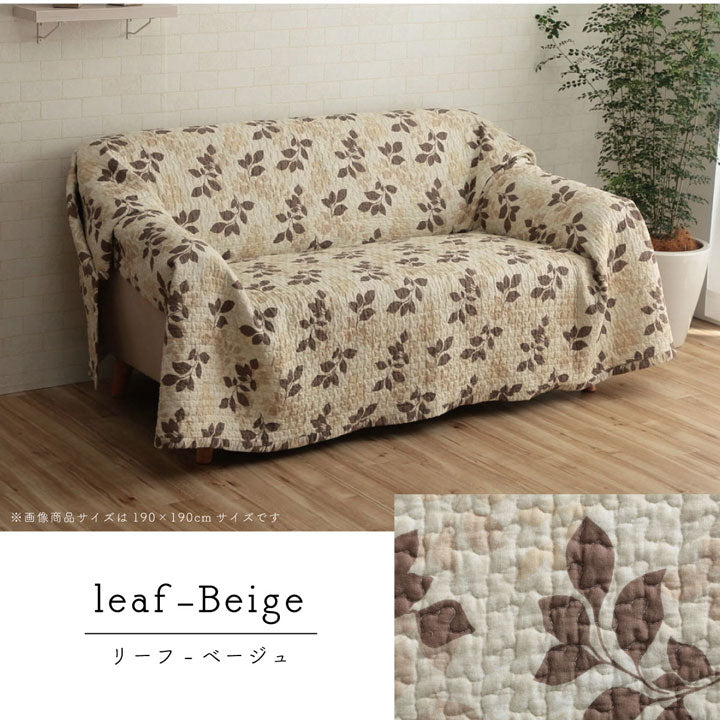 【新商品】マルチカバー おしゃれ 洗える 正方形 約190×190cm 綿 花 水洗いキルト リバーシブル ベッドスプレッド こたつカバー ソファカバー ホットカーペットカバー 送料無料