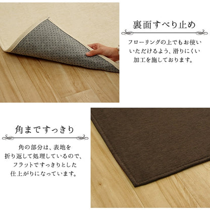 ラグ 長方形 洗える 撥水 無地 シンプル 滑りにくい コンパクト 約90×185cm 送料無料