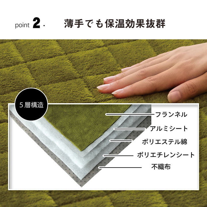 ラグ 滑りにくい 暖かい 保温 蓄熱 断熱 アルミ 無地 約200×300cm ホットカーペット対応 送料無料