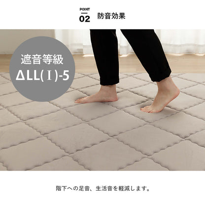 ラグ 滑りにくい 防音 ボリューム 厚い 洗える 手洗い 乾きやすい もっちり 無地 約185×185cm 約2畳 床暖房 ホットカーペット対応 こたつ敷布団 送料無料