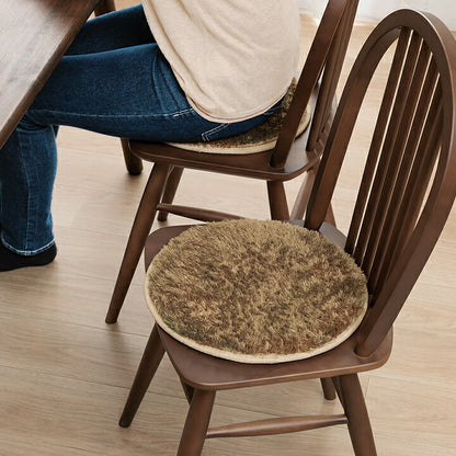 【新商品】クッション チェアパッド 円形 洗える やわらかい オールシーズン クッション性 滑り止め付き 椅子用 無地 約35cm丸 4枚組 送料無料