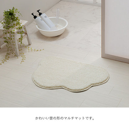 マット バスマット マルチ インテリア パーソナル かわいい くも柄 変形 ふわふわ すべりにく加工 40×60cm 送料無料