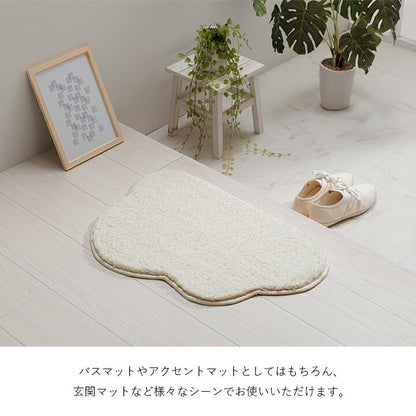 マット バスマット マルチ インテリア パーソナル かわいい くも柄 変形 ふわふわ すべりにく加工 40×60cm 送料無料