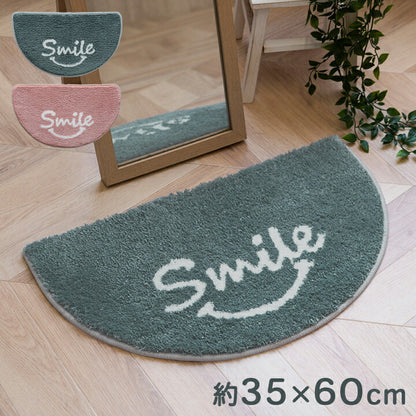 マット バスマット マルチ インテリア パーソナル かわいい 半円形 変形 ふわふわ すべりにく加工 35×60cm 送料無料