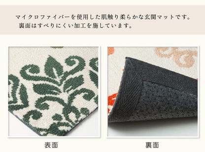 玄関マット マイクロファイバー 北欧調 『ニール』 約55×85cm 滑りにくい加工 送料無料
