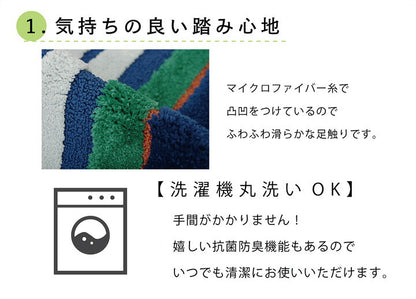 キッチンマット マイクロファイバー　洗える 『マイクロボーダー』 約45×120cm  送料無料