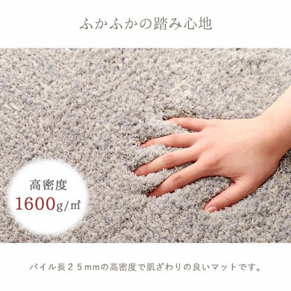 【新商品】玄関マット ふんわり ふかふか 肌ざわり 滑りにくい スタンドミラー前 シャギー シンプル ナチュラルカラー 45×75cm 送料無料