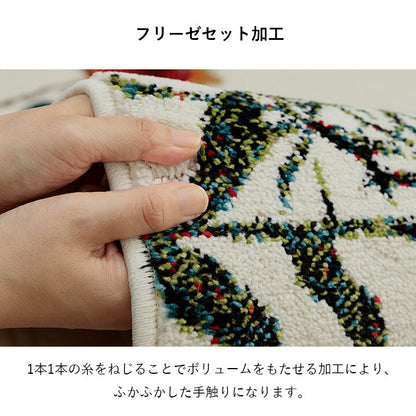 【新商品】玄関 マット トルコ製 ウィルトン 織り 花柄 ボタニカル柄 上品 抗菌防臭 消臭 丈夫 へたりにくい ソファー前用 ベッドサイド用 約50×80cm 送料無料
