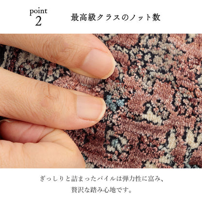 【新商品】玄関 マット トルコ製 ウィルトン 織り クラシカル柄 上品 繊細 立体感 超高目付 肌触り柔らか 抗菌防臭 消臭 丈夫 へたりにくい 1年中 ソファー前用 ベッドサイド用 約60×95cm 送料無料
