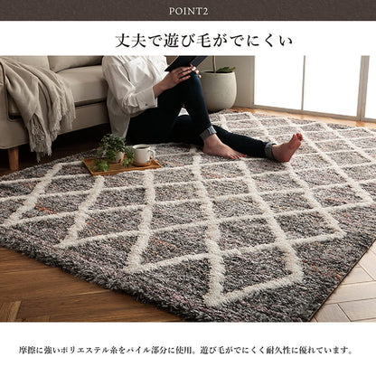 ウィルトン カーペット 長方形 幾何柄 抗菌防臭 約80×140cm 送料無料