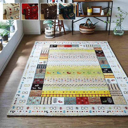 トルコ製 ウィルトン織り カーペット 長方形 ギャッペ調ラグ 約80×140ｃｍ 送料無料