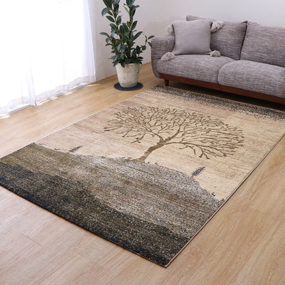 ウィルトン カーペット 長方形 風景画 抗菌防臭 約80×140cm 送料無料