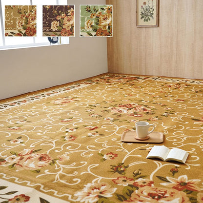 ナイロン 花柄 カーペット 撥水 速乾  江戸間10畳（約352×440cm） 送料無料