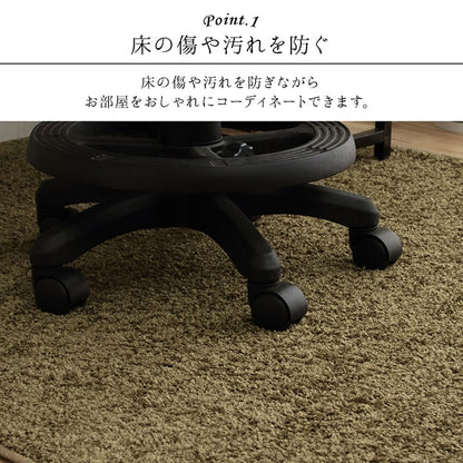 【新商品】デスクカーペット 日本製 抗菌 消臭 清潔  防炎  抗アレル物質 ダニ対策 シャギー 無地 約1.2畳 約120×150cm 送料無料