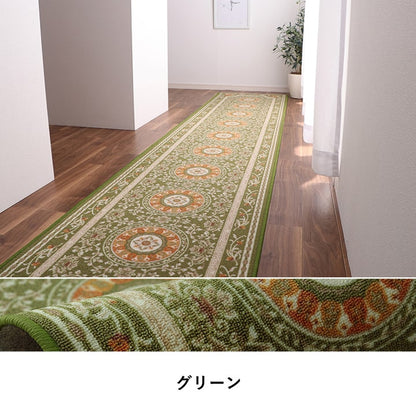 マット 廊下敷 撥水 エレガンス柄 滑りにくい 約60×180cm 送料無料