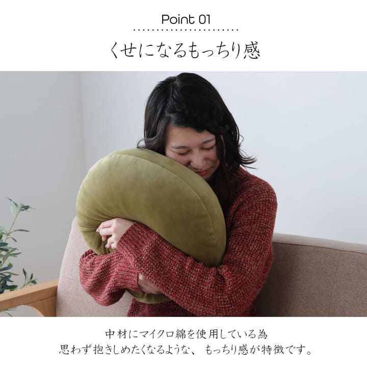 クッション 無地 もっちり セアテ 40R×6cm 送料無料