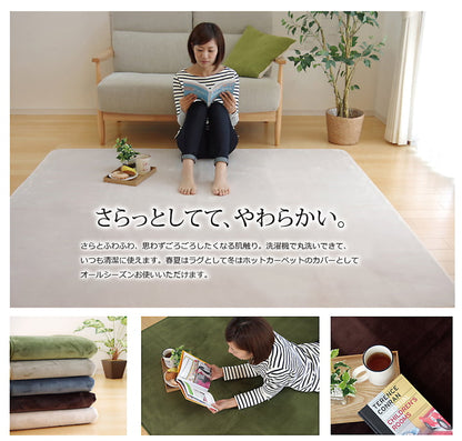 ラグ カーペット だ円 洗える 抗菌 防臭 無地 『ピオニー』 約140×200cm楕円 （ホットカーペット対応） 送料無料