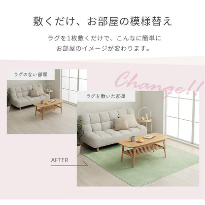 ラグ カーペット 4畳 洗える 抗菌防臭 低ホルムアルデヒド 滑り止め付き 薄手 お手入れ簡単 無地 約200×300cm （ホットカーペット対応） 送料無料