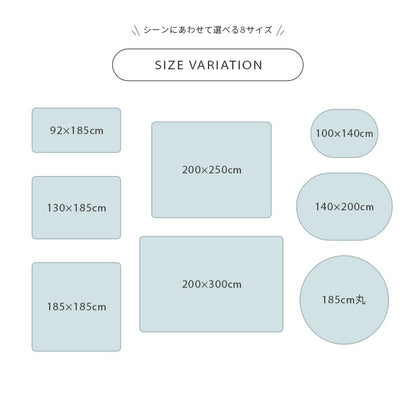 ラグ カーペット 3畳 洗える 抗菌防臭 低ホルムアルデヒド 滑り止め付き 薄手 お手入れ簡単 無地 約200×250cm （ホットカーペット対応） 送料無料