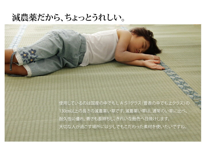 純国産 減農薬栽培 い草 上敷き カーペット 糸引織 『西陣』 六一間2畳(約185×185cm） 熊本県八代産イ草使用 送料無料