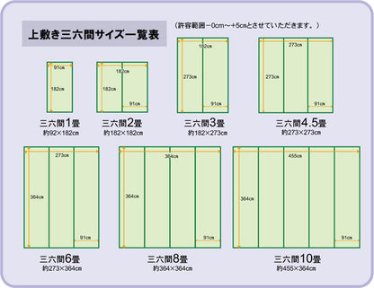 フリーカット い草 上敷き カーペット 『F不知火』 三六間4.5畳(約273×273cm）(裏:ウレタン張り） 送料無料 - 【公式】allecore(アレコレ) 家具インテリア・生活雑貨のオンライン通販