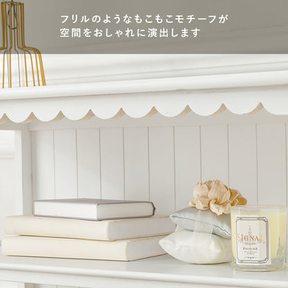 キャビネット ホワイト 収納家具 可愛い バスケット4 フリル バスケット 北欧 おしゃれ シンプル モダン