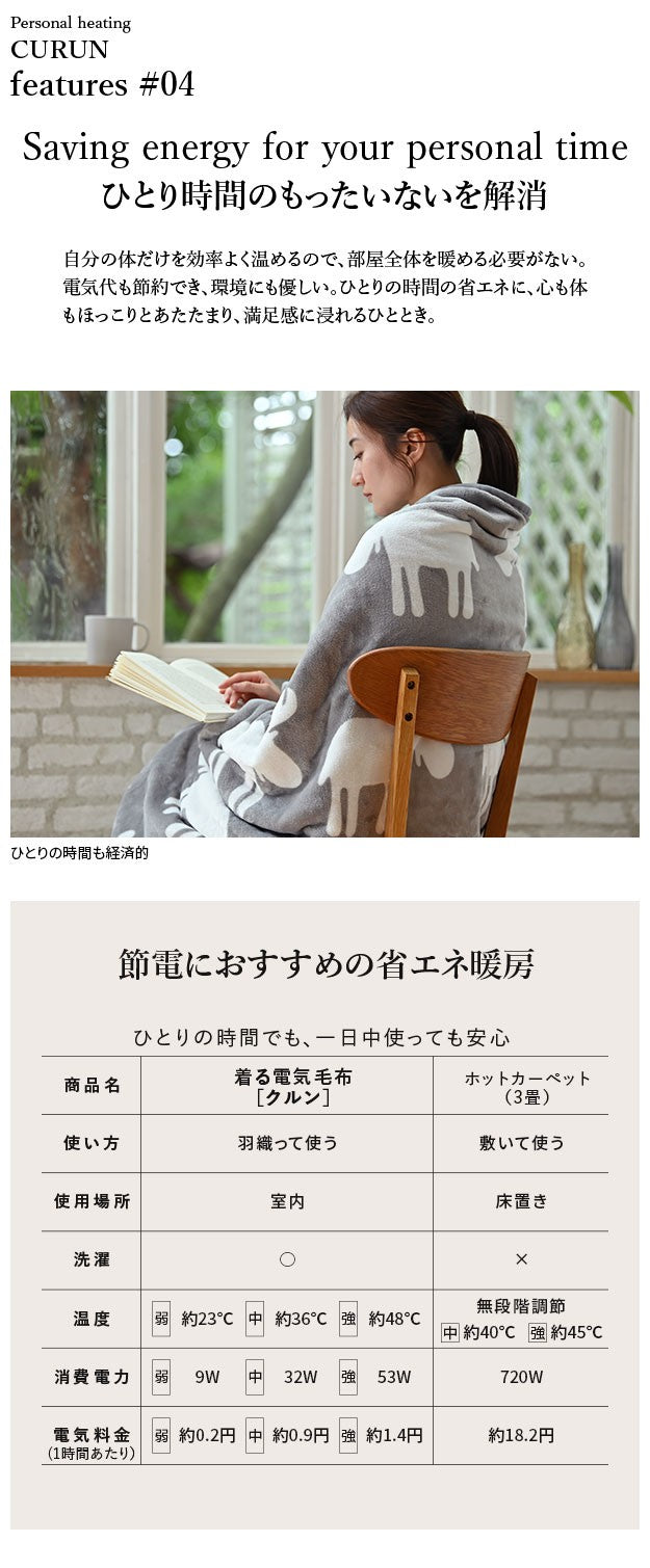 電気毛布 ブランケット 北欧 とろけるフランネル 着る電気毛布 エルク