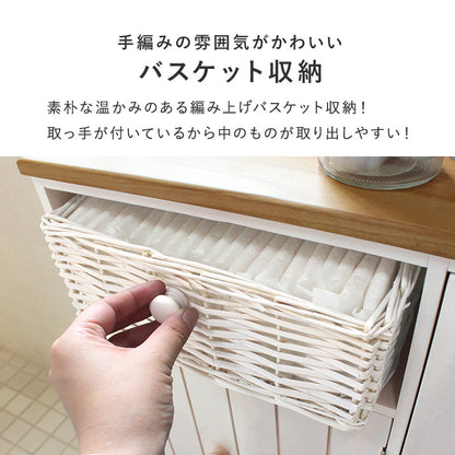 トイレラック 収納家具 トイレ収納 編み上げバスケット カントリー 個性 トイレ ラック 温かみ 編み上げ
