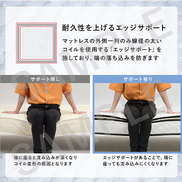 ポケットコイルマットレスベッド シングルベッド ピロートップ仕様 すのこベッド 高級ホテル 贅沢 快適