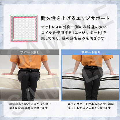 ポケットコイルマットレスベッド シングルベッド ピロートップ仕様 すのこベッド 高級ホテル 贅沢 快適
