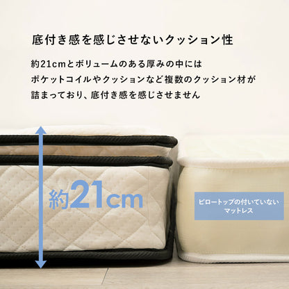 ポケットコイルマットレスベッド セミダブルベッド ピロートップ仕様 すのこベッド 高級ホテル 贅沢 快適