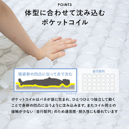 ポケットコイルマットレスベッド シングルベッド ピロートップ仕様 すのこベッド 高級ホテル 贅沢 快適