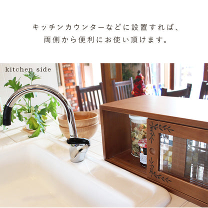 カウンター上収納 ラック キッチン収納 食器棚 レンジ台 収納 ガラス 収納ラック オシャレ カウンター