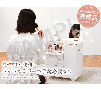 コスメワゴン ドレッサー コスメボックス 容量 ボックスティッシュ収納 ダストボックス 移動 おしゃれ 北欧