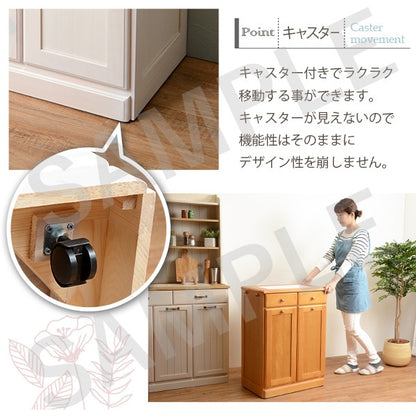ダストボックス キッチン収納 ゴミ箱 収納 天然木パイン 天然 パイン 温もり ダスト ボックス