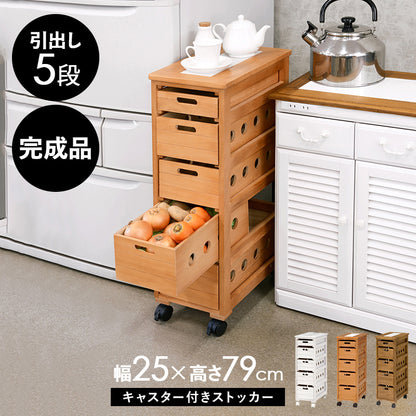 ストッカー キッチン収納 ワゴン 幅25 タイル天板 熱い キッチン 重宝 タイル 天板 便利 おしゃれ 北欧