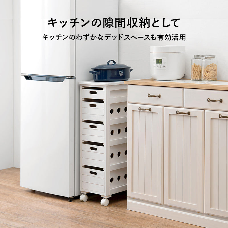 ストッカー キッチン収納 ワゴン 幅25 タイル天板 熱い キッチン 重宝 タイル 天板 便利 おしゃれ 北欧