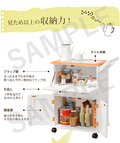 キッチンワゴン ワゴン キッチン収納 熱い キャスター 移動 キッチン 天板 タイル やかん おしゃれ 北欧