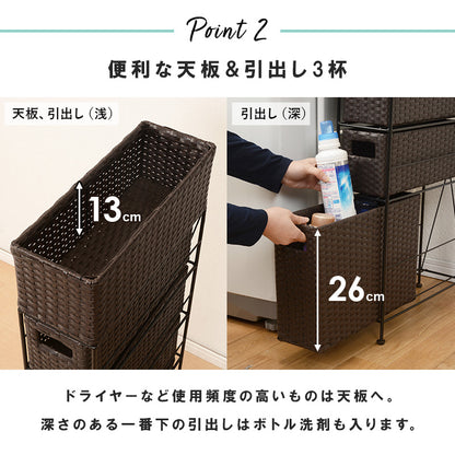 ランドリー 収納家具 チェスト 収納 通気 引出し 水回り おしゃれ 北欧 シンプル モダン コンパクト スリム