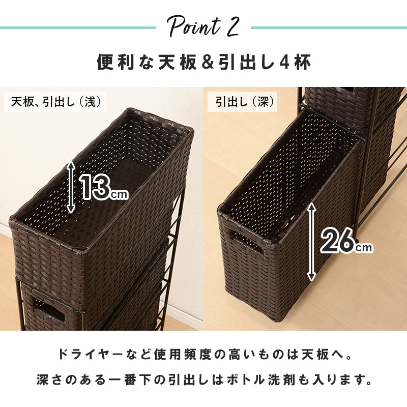 ランドリー 収納家具 チェスト 収納 通気 引出し 水回り おしゃれ 北欧 シンプル モダン コンパクト スリム