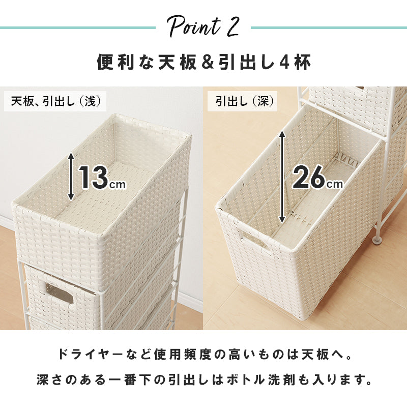 ランドリー 収納家具 チェスト 収納 通気 引出し 水回り おしゃれ 北欧 シンプル モダン コンパクト スリム
